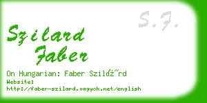 szilard faber business card